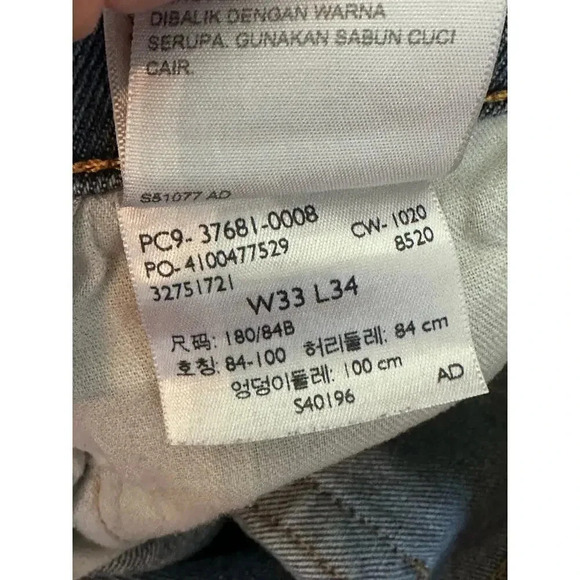 Levi Strauss & Co. Blue Distressed 5 Pocket Design Straight Jeans Size 34 - Picture 2 of 6